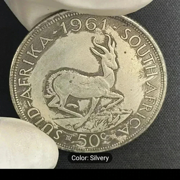 1961 South Africa 50 cent Hobo coin. Rare coin. NWT - Picture 5 of 8